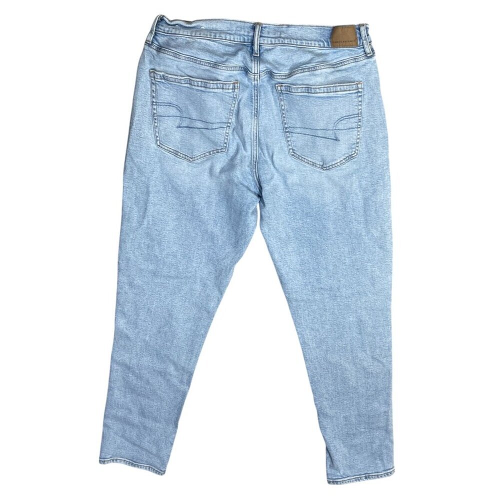 American Eagle Women's Jeans 90's Skinny Open Knee Light Wash Size 14 - Picture 2 of 6